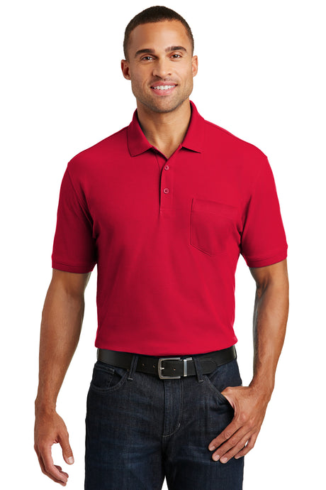 core classic pique pocket polo rich red