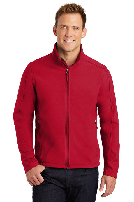 core soft shell jacket rich red