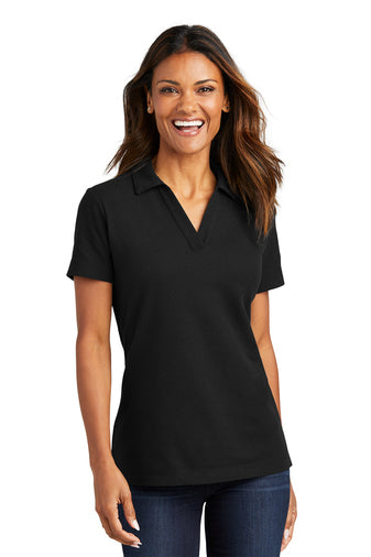 ladies c free cotton blend pique polo black