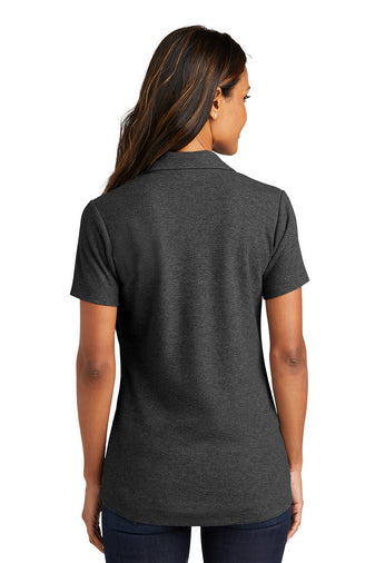 ladies c free cotton blend pique polo charcoal heather
