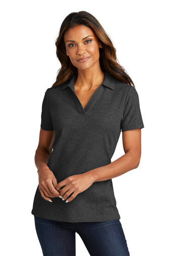 ladies c free cotton blend pique polo charcoal heather