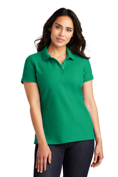 ladies core classic pique polo bright kelly green