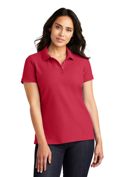 ladies core classic pique polo rich red