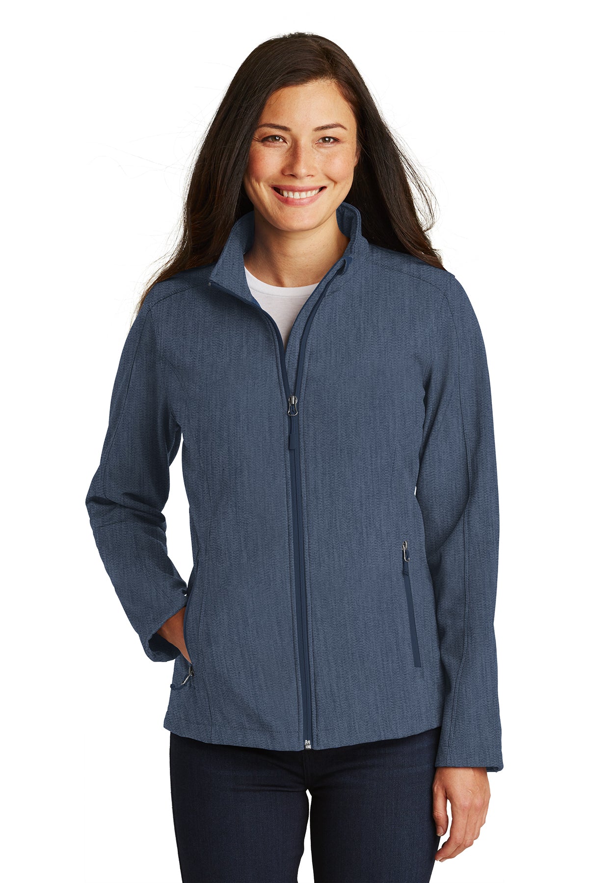 ladies core soft shell jacket navy heather