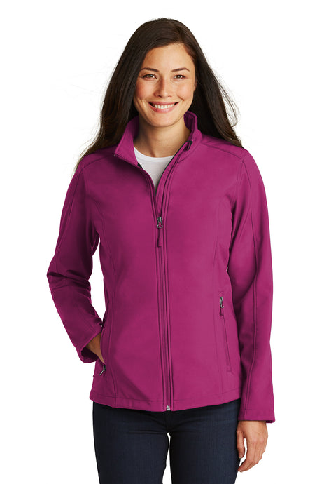 ladies core soft shell jacket very berry