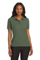 ladies silk touch polo clover green