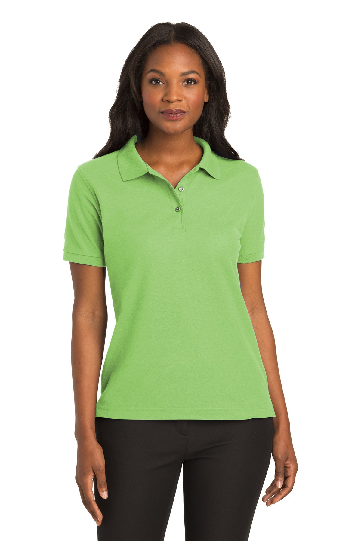 ladies silk touch polo lime