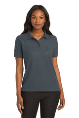 ladies silk touch polo steel grey