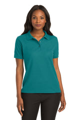 ladies silk touch polo teal green