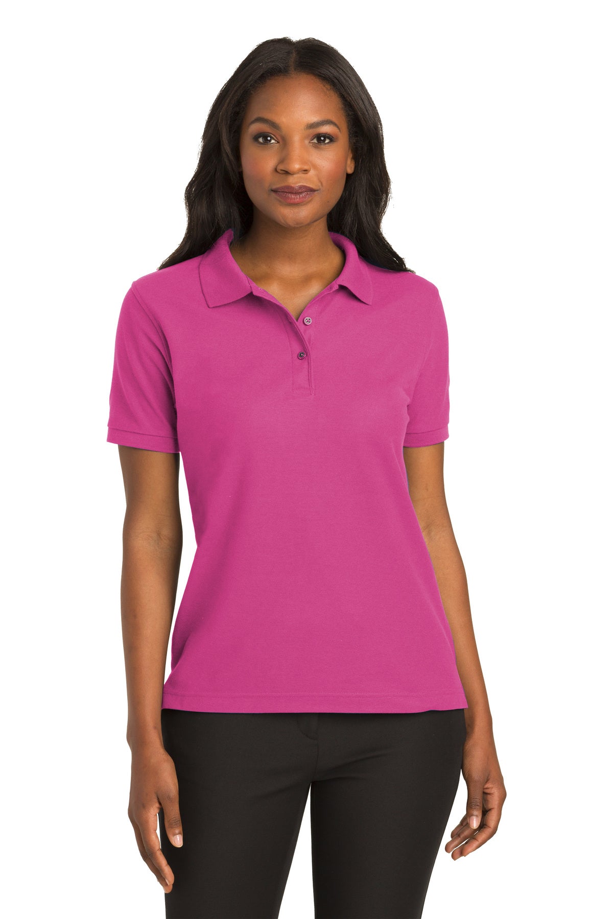 ladies silk touch polo tropical pink
