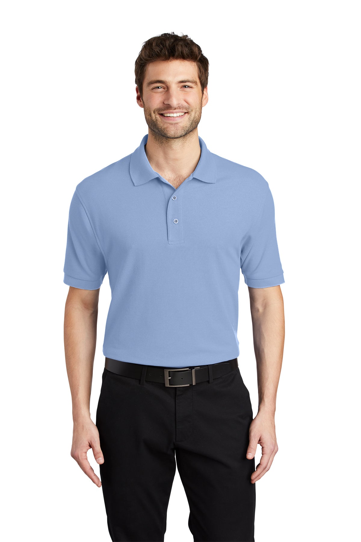 silk touch polo light blue