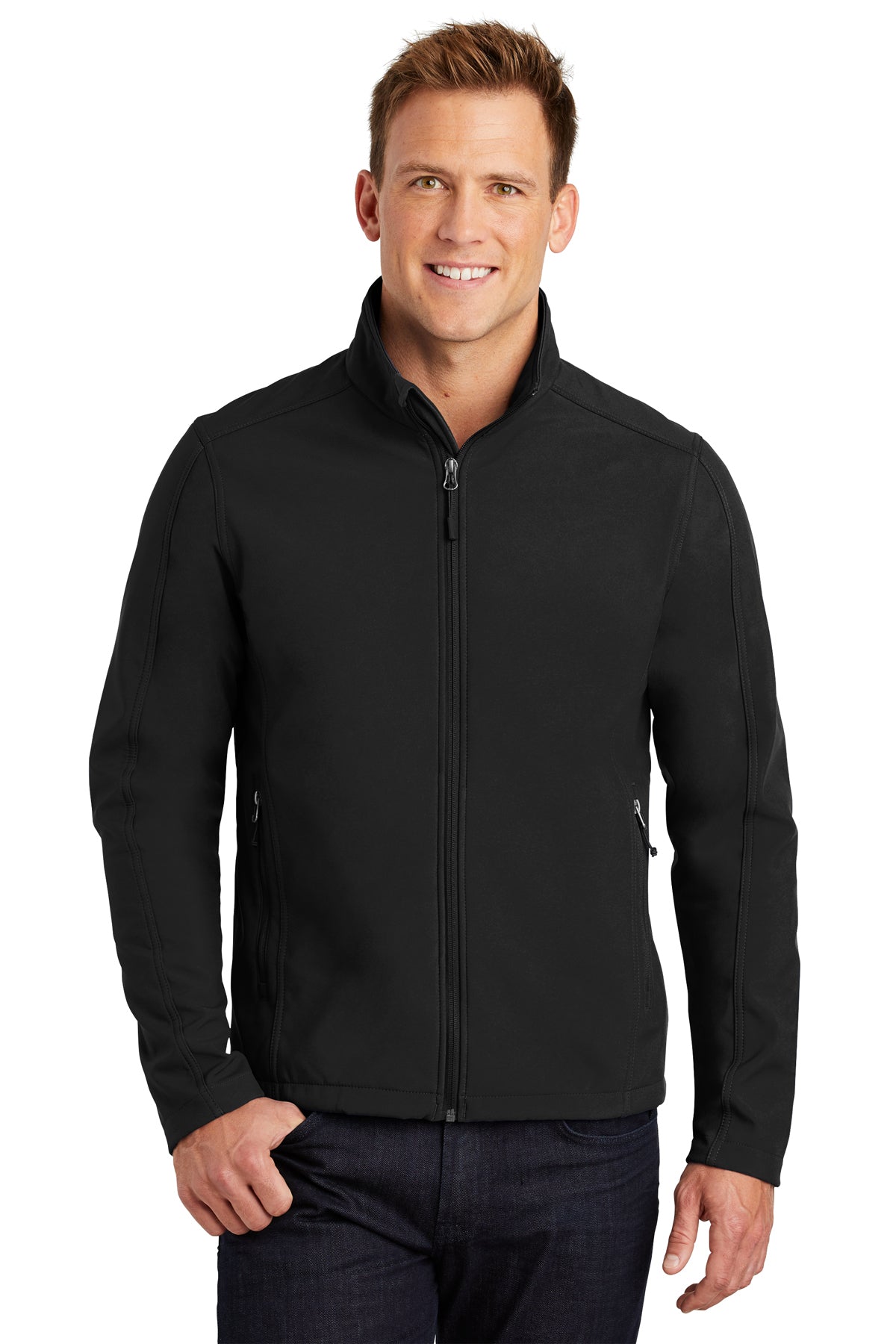 tall core soft shell jacket black