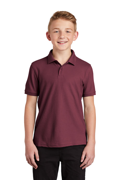 youth core classic pique polo burgundy
