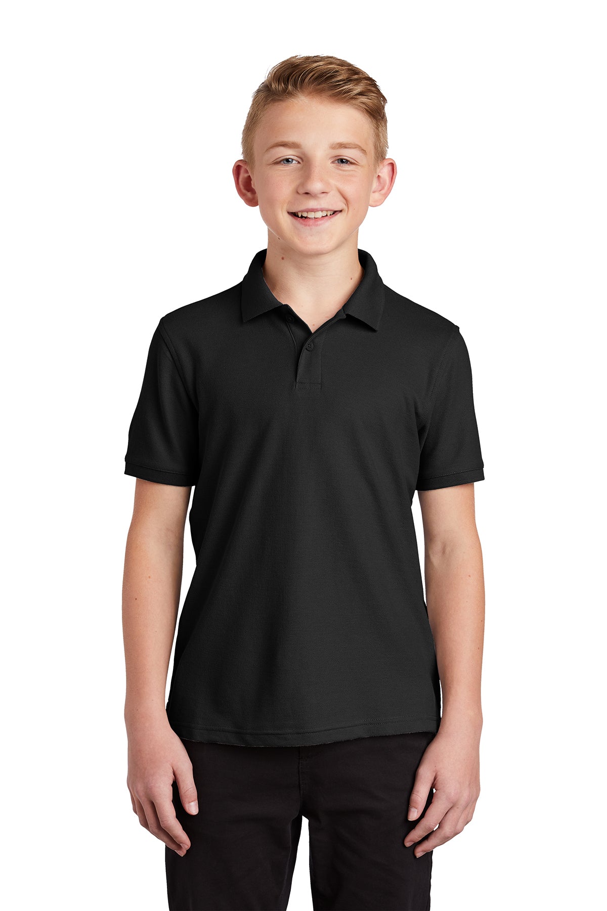 youth core classic pique polo deep black