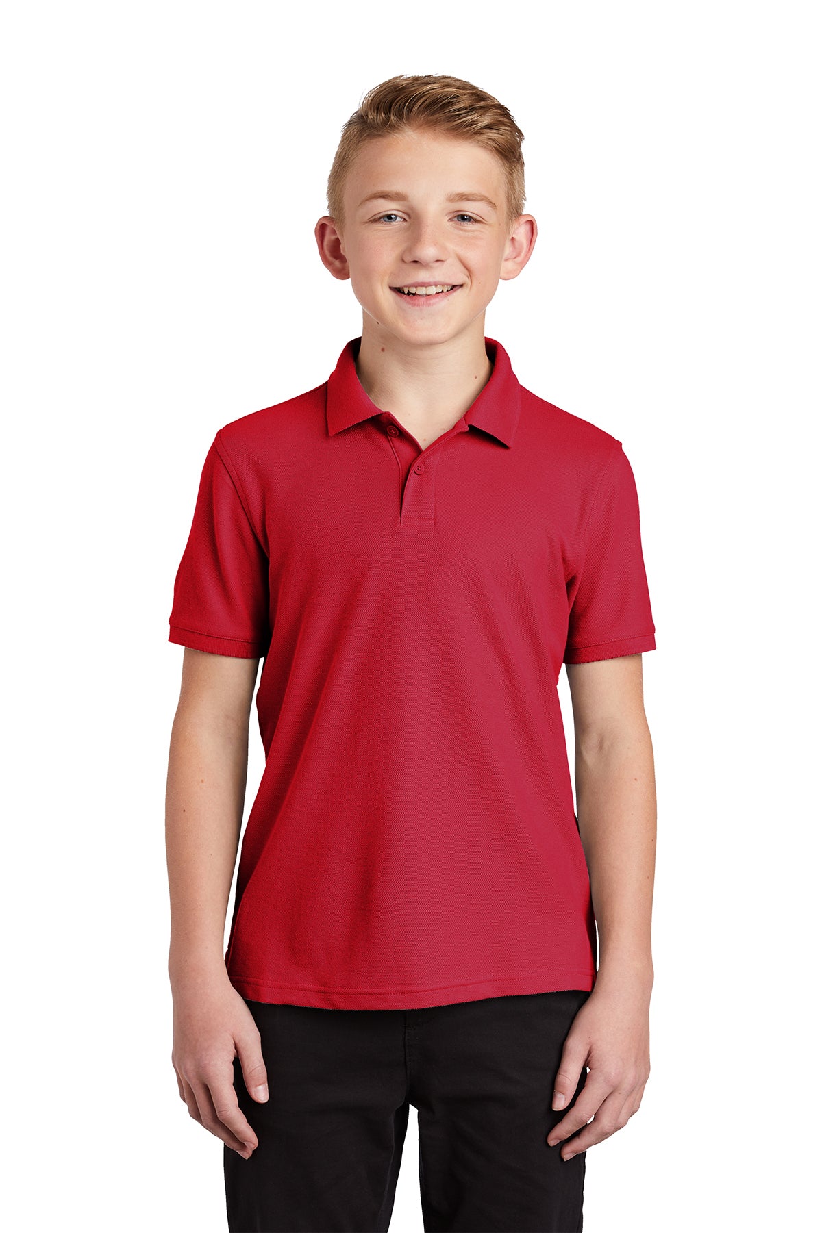 youth core classic pique polo rich red