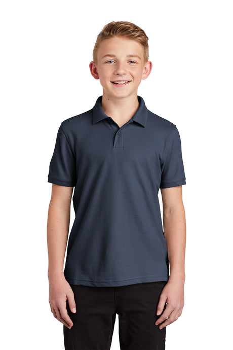 youth core classic pique polo river blue navy