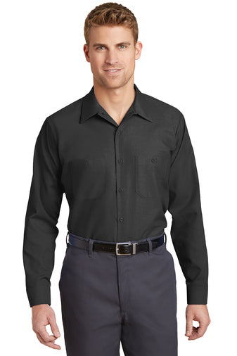 long size long sleeve industrial work shirt charcoal