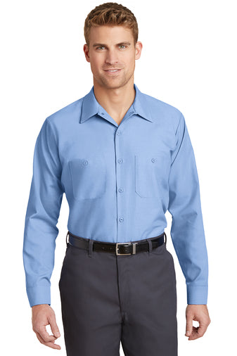 long size long sleeve industrial work shirt light blue