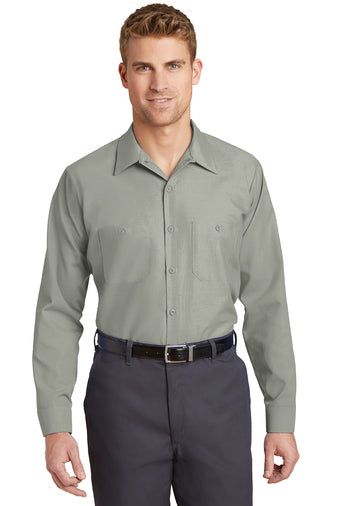 long size long sleeve industrial work shirt light grey