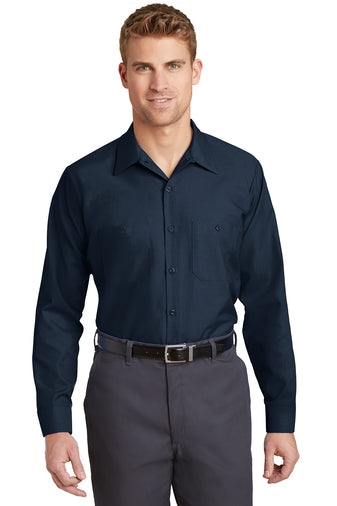 long size long sleeve industrial work shirt navy