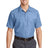 long size short sleeve industrial work shirt petrol blue