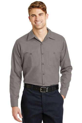 long sleeve industrial work shirt grey