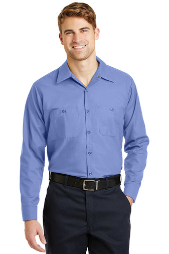 long sleeve industrial work shirt light blue