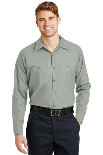 long sleeve industrial work shirt light grey