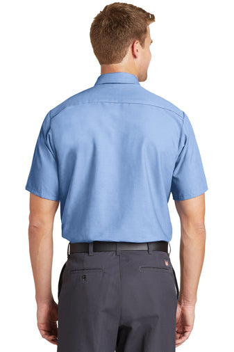 short sleeve industrial work shirt light blue