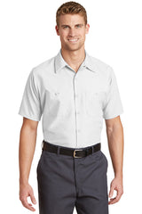 short sleeve industrial work shirt white
