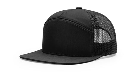 richardson trucker cap hat 7 panel hats black