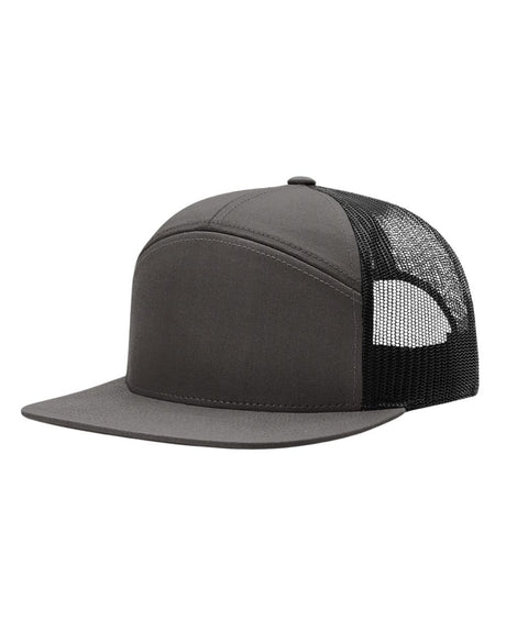 richardson trucker cap hat 7 panel hats charcoal black