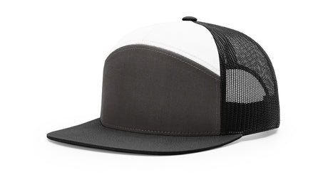 richardson trucker cap hat 7 panel hats charcoal black white