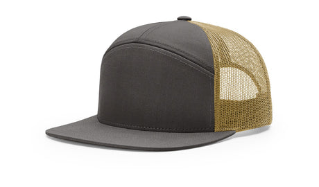 richardson trucker cap hat 7 panel hats charcoal old gold