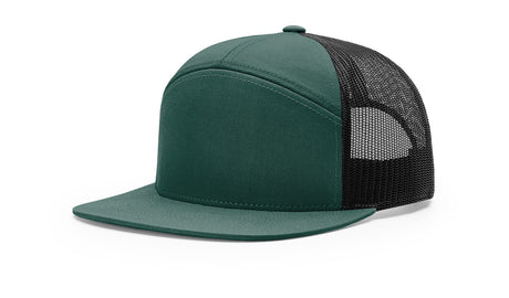 richardson trucker cap hat 7 panel hats dark green black