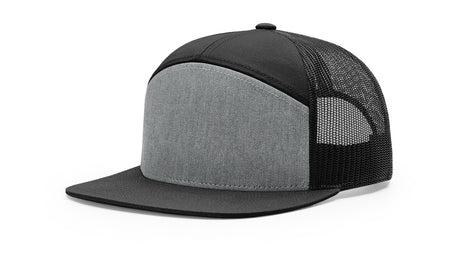 richardson trucker cap hat 7 panel hats heather grey black