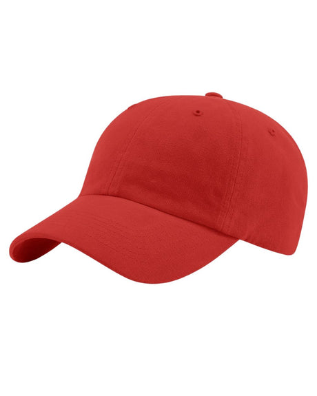 richardson dad hat garment washed twill cap red