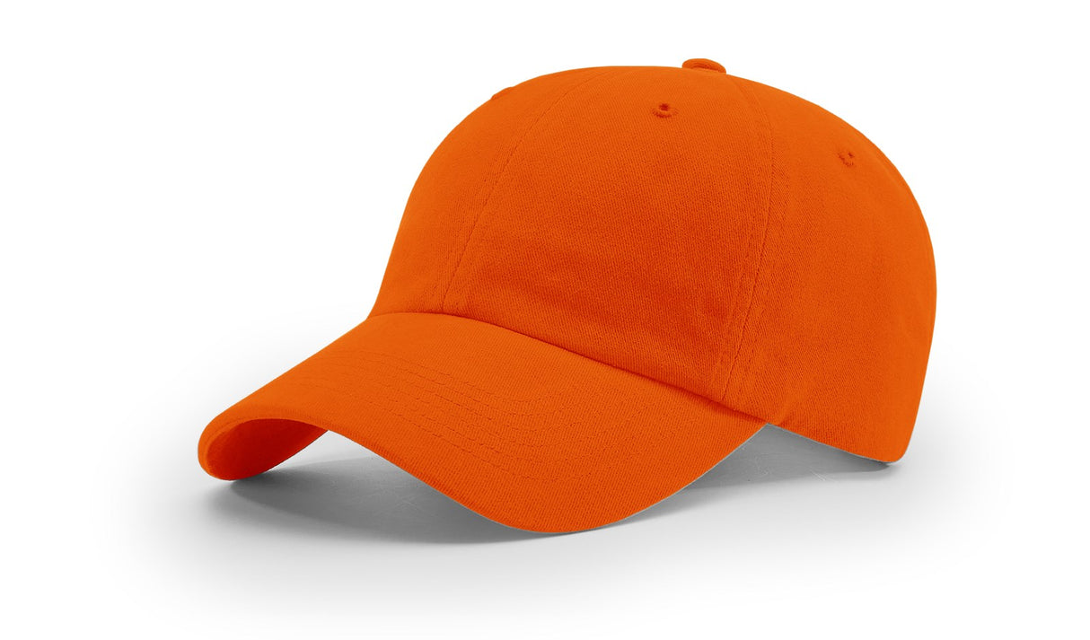 richardson dad hat garment washed twill cap orange