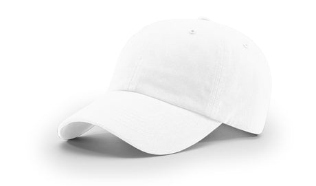 richardson dad hat garment washed twill cap white
