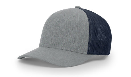 richardson trucker cap hat r-flex hat heather grey navy