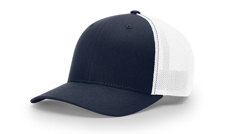 richardson trucker cap hat r-flex hat navy white