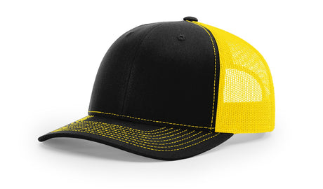 richardson snapback hats trucker cap black yellow