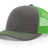 richardson snapback hats trucker cap charcoal neon green