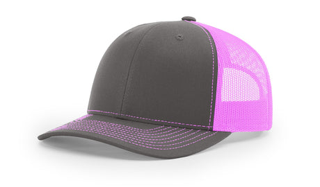 richardson snapback hats trucker cap charcoal neon pink