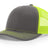richardson snapback hats trucker cap charcoal neon yellow