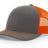richardson snapback hats trucker cap charcoal orange