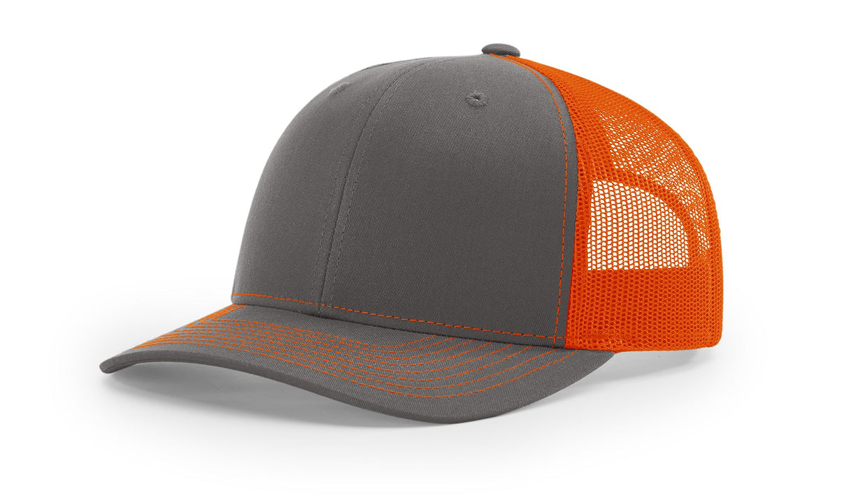 richardson snapback hats trucker cap charcoal orange