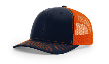 richardson snapback hats trucker cap navy orange