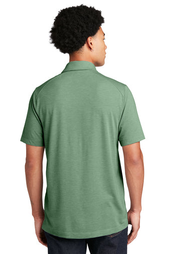 posicharge tri blend wicking polo forest green heather