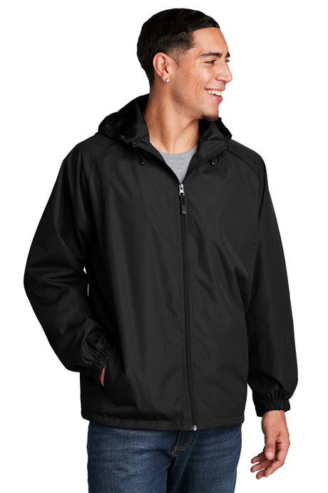 hooded raglan jacket black
